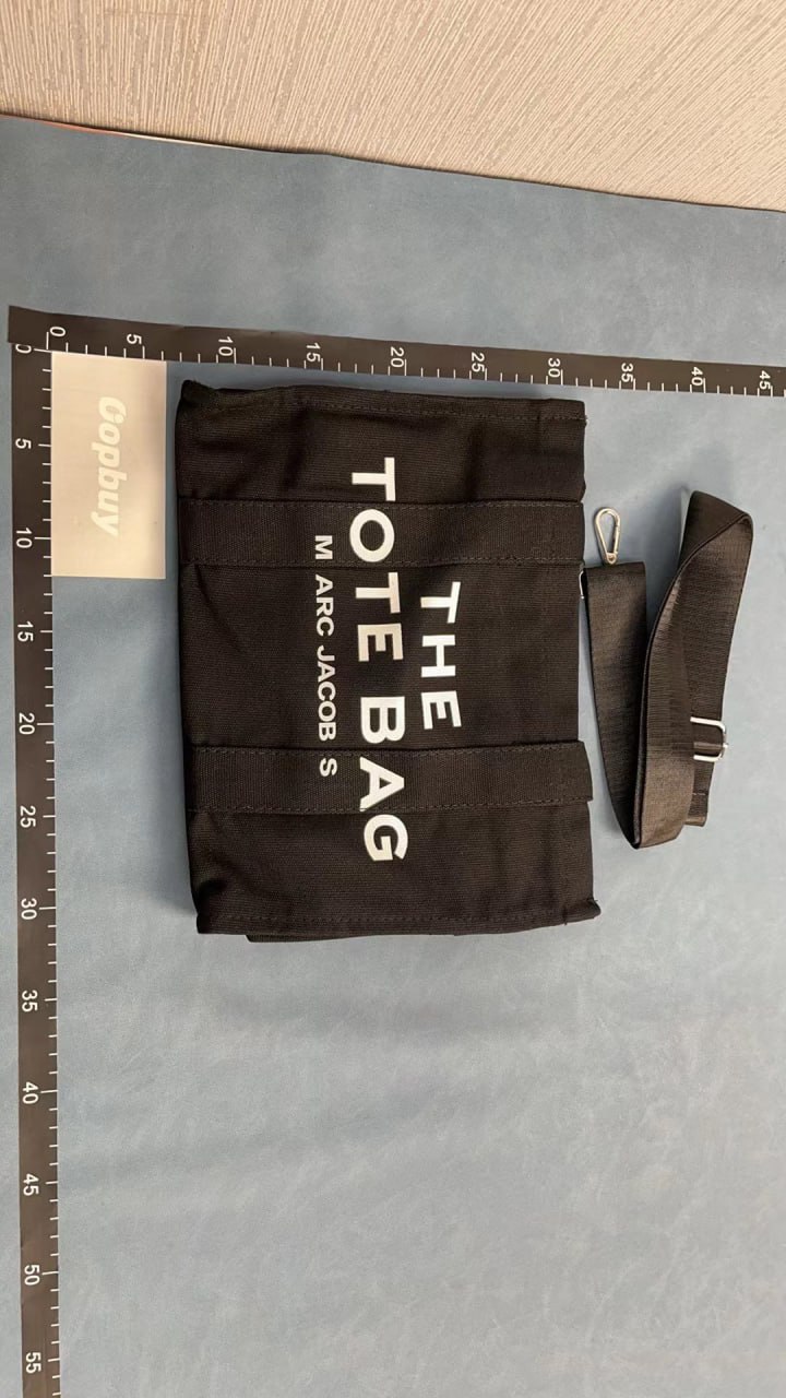 THE MARC JACOBS Tote Bag - Black Canvas Handbag with Adjustable Strap -2