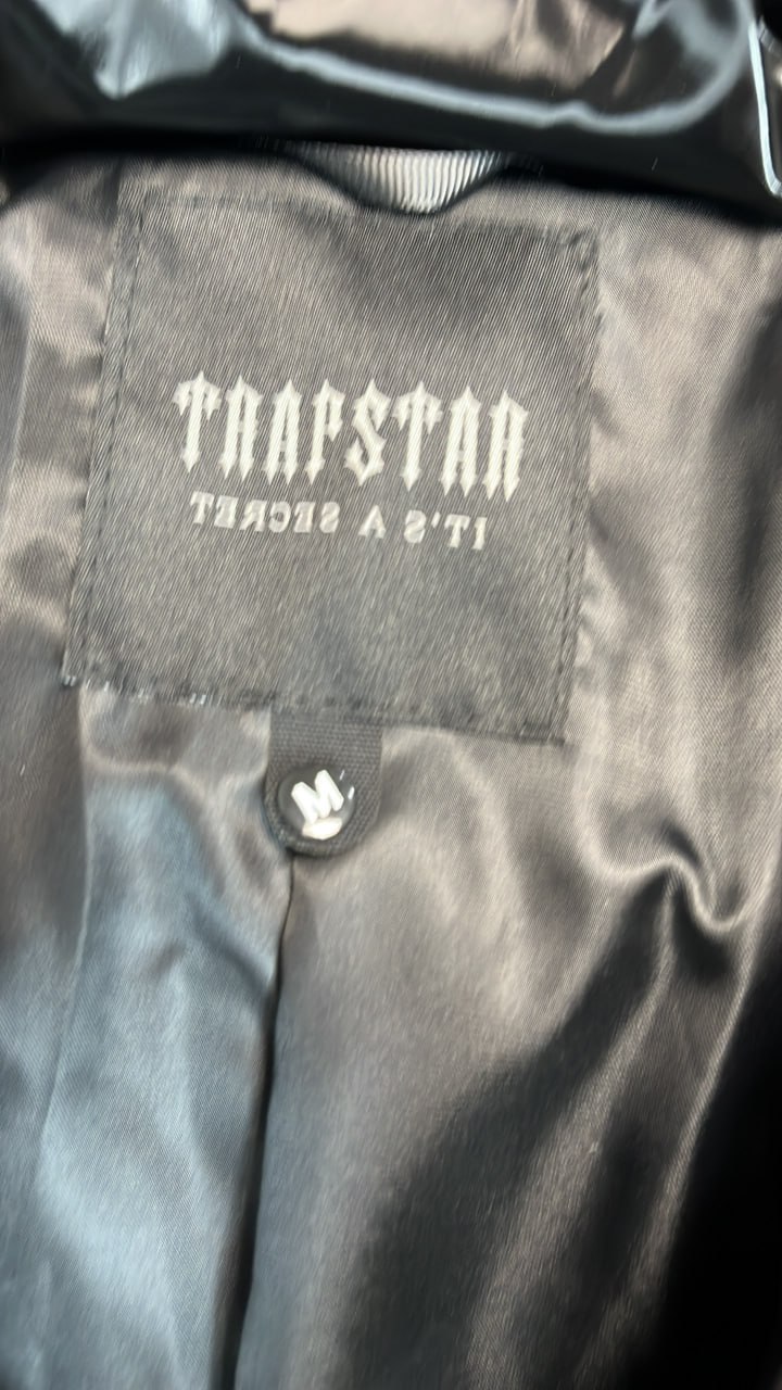 TRAPSTAR Black Puffer Jacket with Hood Winter Coat   -3