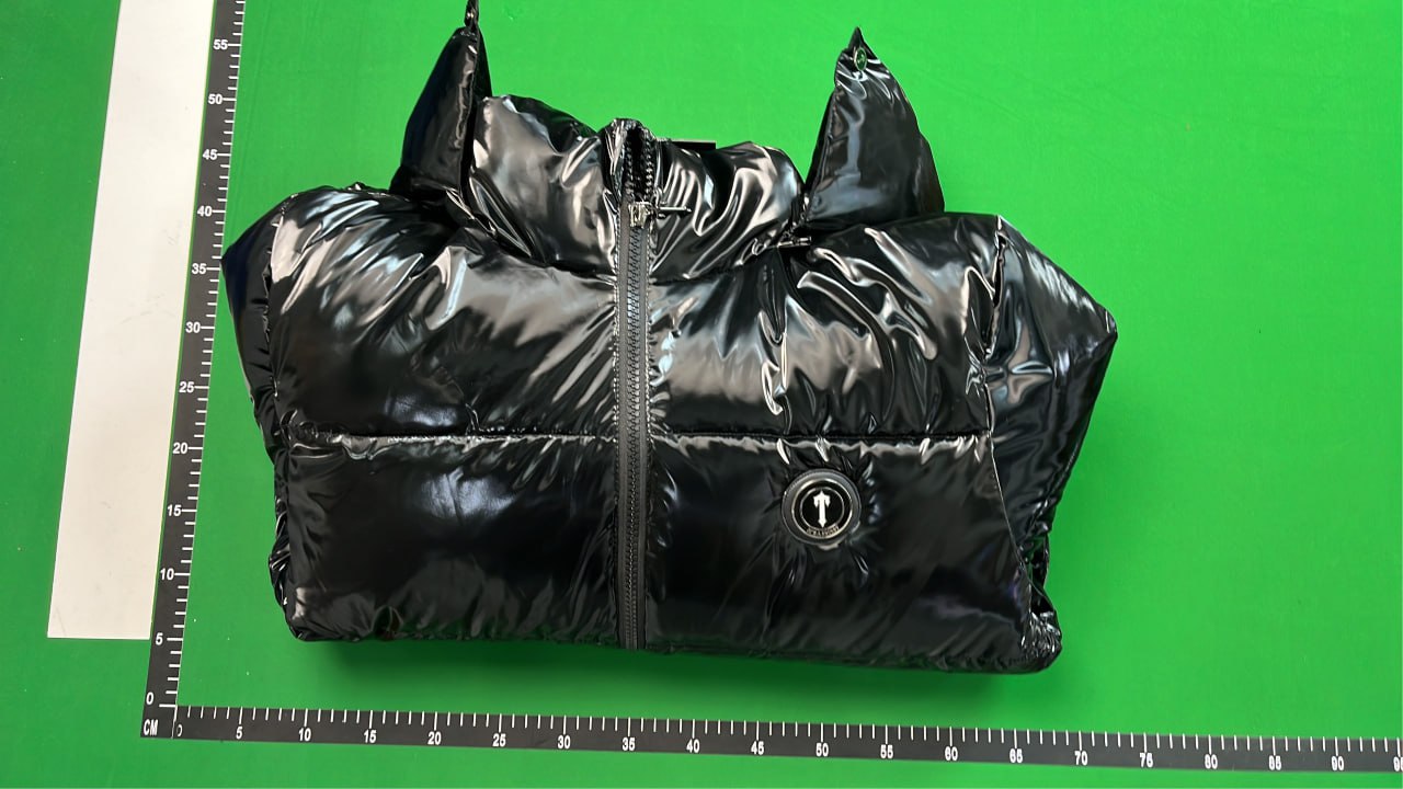 TRAPSTAR Black Puffer Jacket with Hood Winter Coat   -4