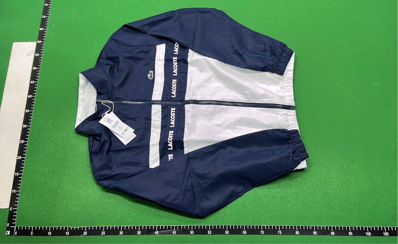 Lacoste Men's Navy and White Track Jacket with Logo Stripe -2
