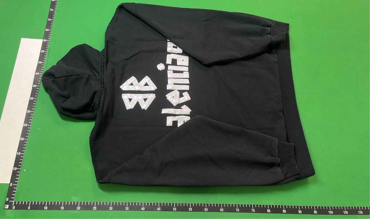 Balenciaga Black Hoodie with Logo Print - Fashion Streetwear -3