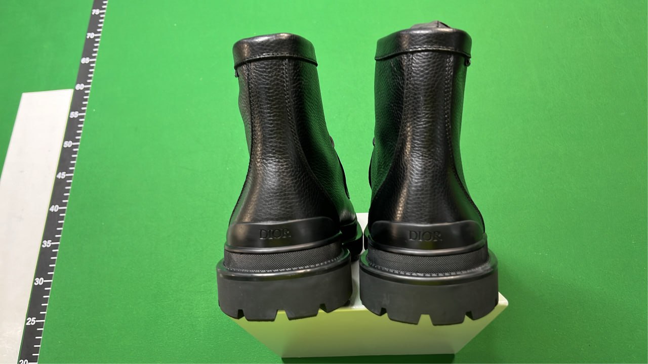 Dior Men's Brown Leather High-Top Sneakers with Monogram Pattern  -5