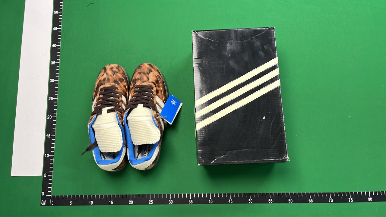 Adidas Leopard Print Sneakers with Blue Trim and Stripes  -4