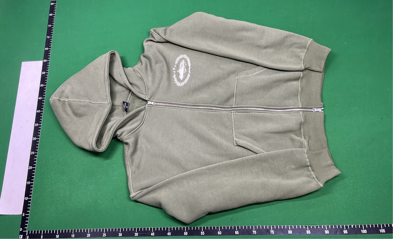 GreenTide Olive Green Hooded Sweatshirt with Embroidered Logo  #GreenTide #Hoodies   -3