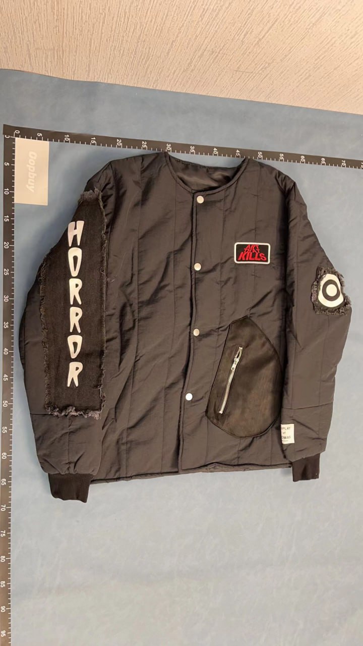 DarkRise Horror Themed Bomber Jacket with Unique Sleeve Designs  #DarkRise #Jackets   -3