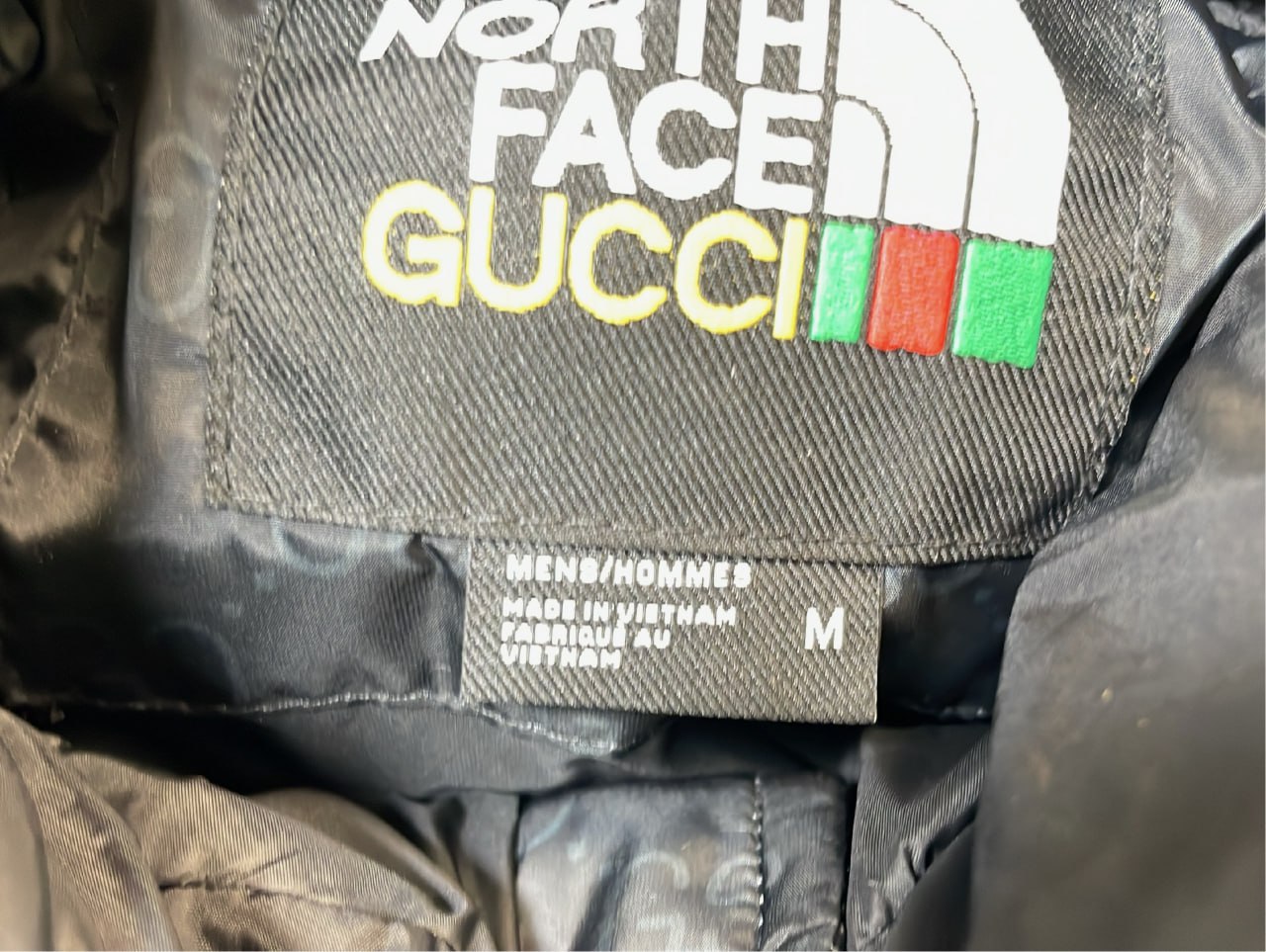 The North Face x Gucci Limited Edition Down Jacket - Black, Green, Orange  #Gucci #Jackets   -3