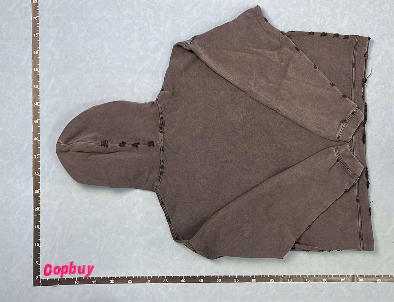  ENFANTS RICHES DEPRIMES Distressed Hoodie Sweater - Black & Grey #ENFANTS #Hoodies   -3