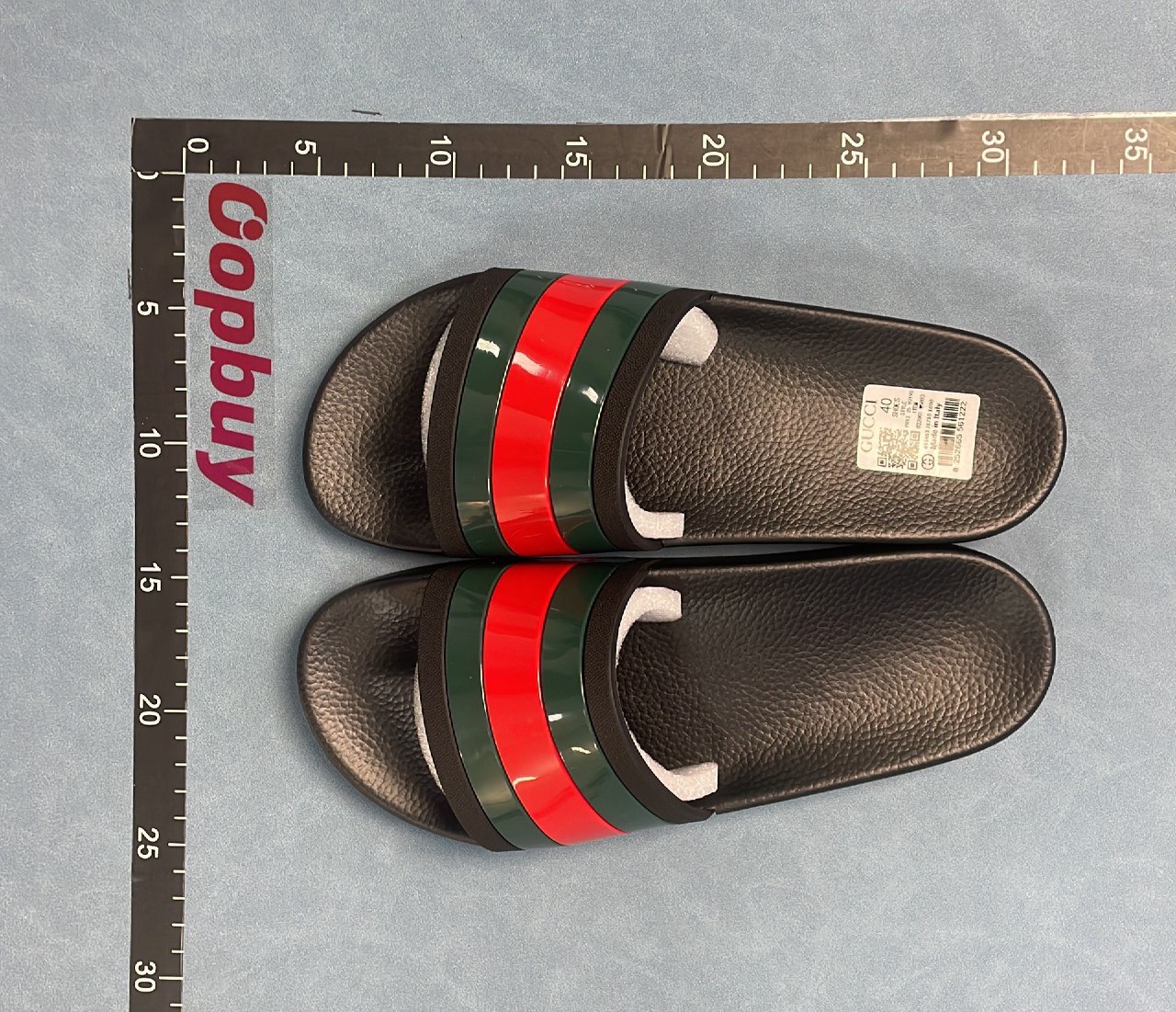  GUCCI Men's Classic Slide Sandals with Red and Green Stripes#GUCCI #Sandals   -5