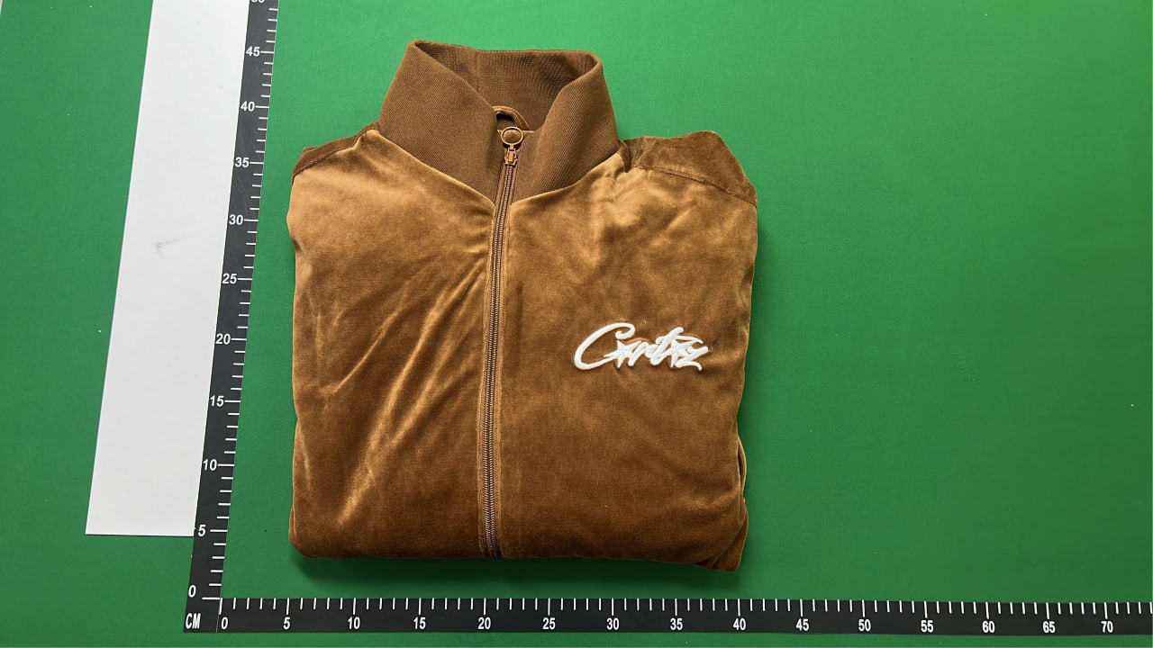  Velvet Tracks Brown Zip-Up Jacket with White Stripes  #Velvet #Jackets   -2