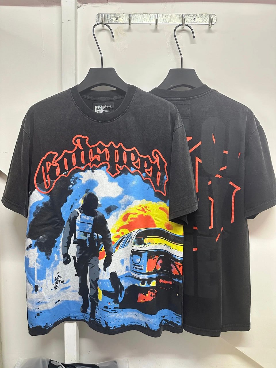 Godspeed War Flame Car T-Shirts   -4